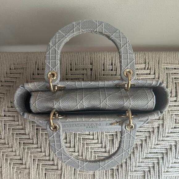 Christian Dior Lady D-Lite Bag Cannage Embroidered Canvas Medium - Picture 5 of 10